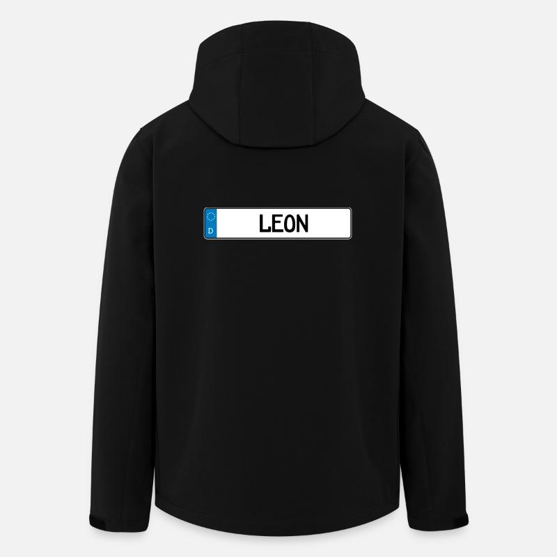 Leon cadeau plaque - Veste softshell homme en polyester recyclé Stanley/Stella - noir
