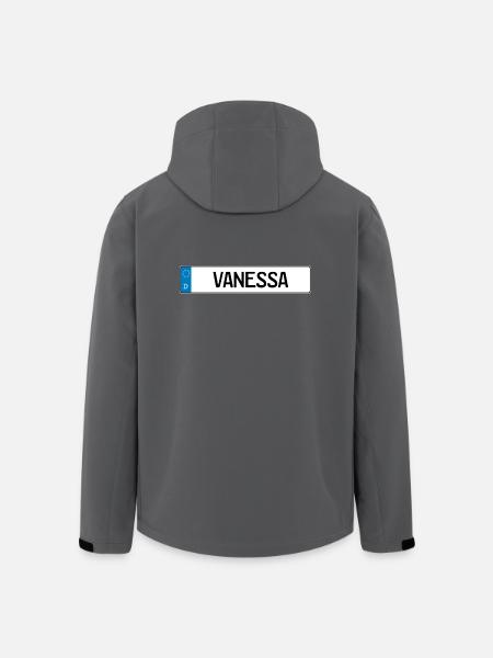 Vanessa Namensschild Geschenk - Recycelte Männer Softshell-Jacke von Stanley/Stella - Schwarz