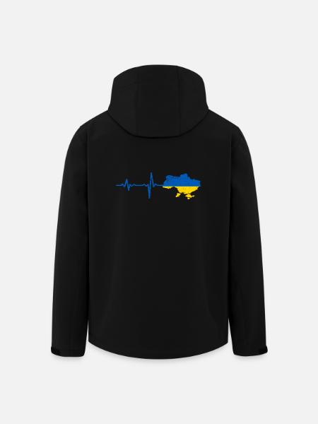 Heartbeat Ukraine Geschenk - Recycelte Männer Softshell-Jacke von Stanley/Stella - Schwarz