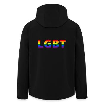 LGBT - Recycelte Männer Softshell-Jacke von Stanley/Stella - Schwarz - Hinten - AI Model Male 185 light (185cm)