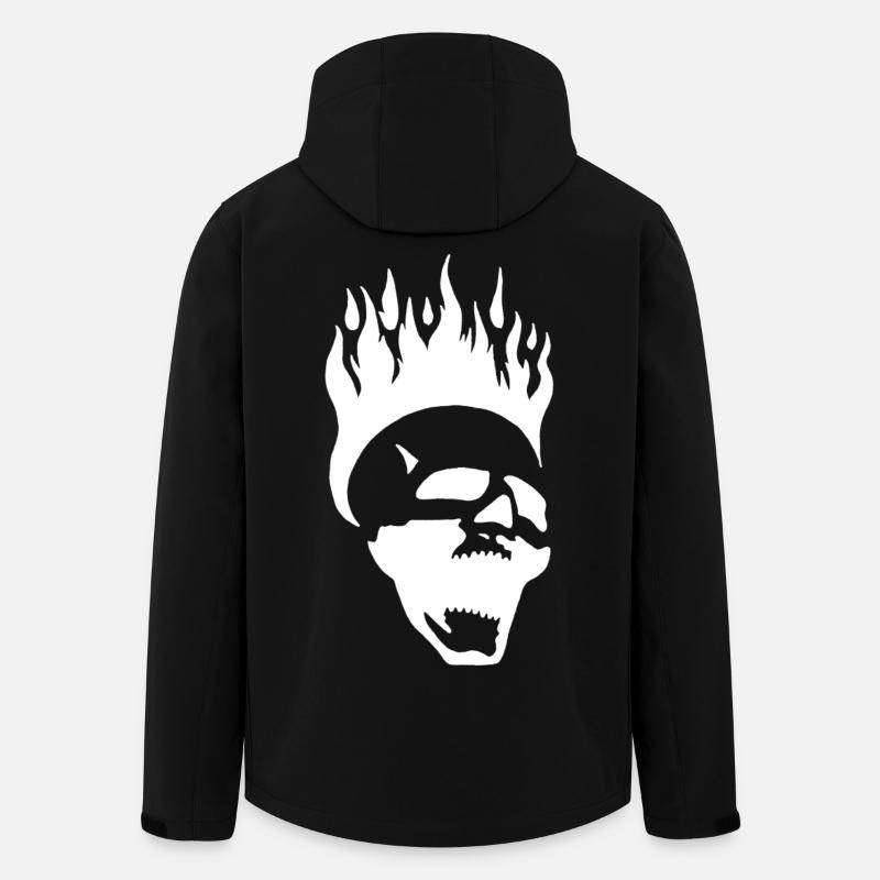 Crâne hurlant enflammé (blanc) - Veste softshell homme en polyester recyclé Stanley/Stella - noir