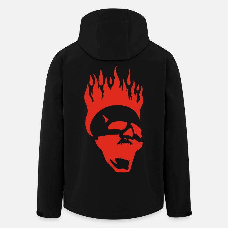 Flaming screaming skull (red) - Men’s Recycled Softshell Jacket by Stanley/Stella - black