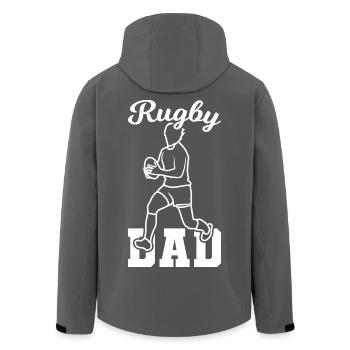 Rugby Dad - Men’s Recycled Softshell Jacket by Stanley/Stella - anthracite - Back - AI Model Male 185 light (185cm)