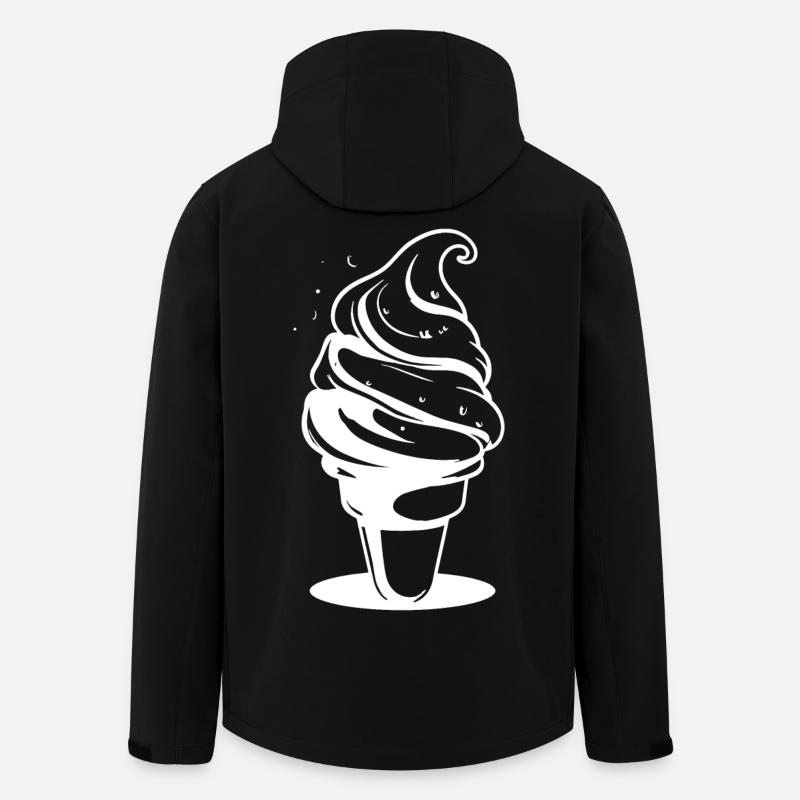 Dessin de crème glacée molle - Veste softshell homme en polyester recyclé Stanley/Stella - noir