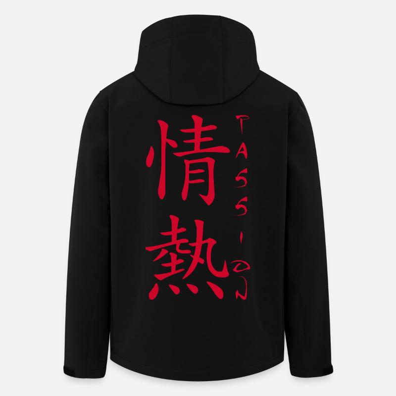 Le mot passion en japonais - Veste softshell homme en polyester recyclé Stanley/Stella - noir