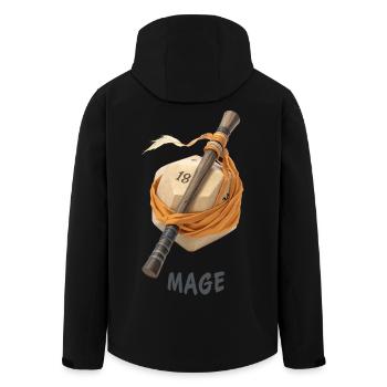 D20 with Wand – Mage Fantasy Dice - Men’s Recycled Softshell Jacket by Stanley/Stella - black - Back - AI Model Male 185 light (185cm)