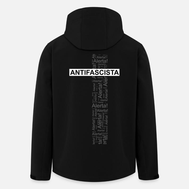 Alert! Antifascista! - Word art - Men’s Recycled Softshell Jacket by Stanley/Stella - black