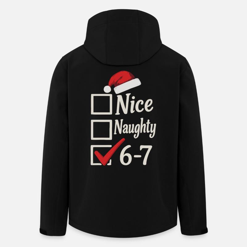 Nice Naughty 67 Christmas Meme - Men’s Recycled Softshell Jacket by Stanley/Stella - black