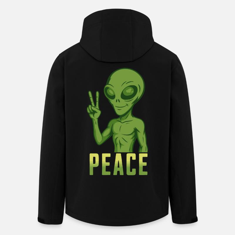 Peace Alien - Recycelte Männer Softshell-Jacke von Stanley/Stella - Schwarz
