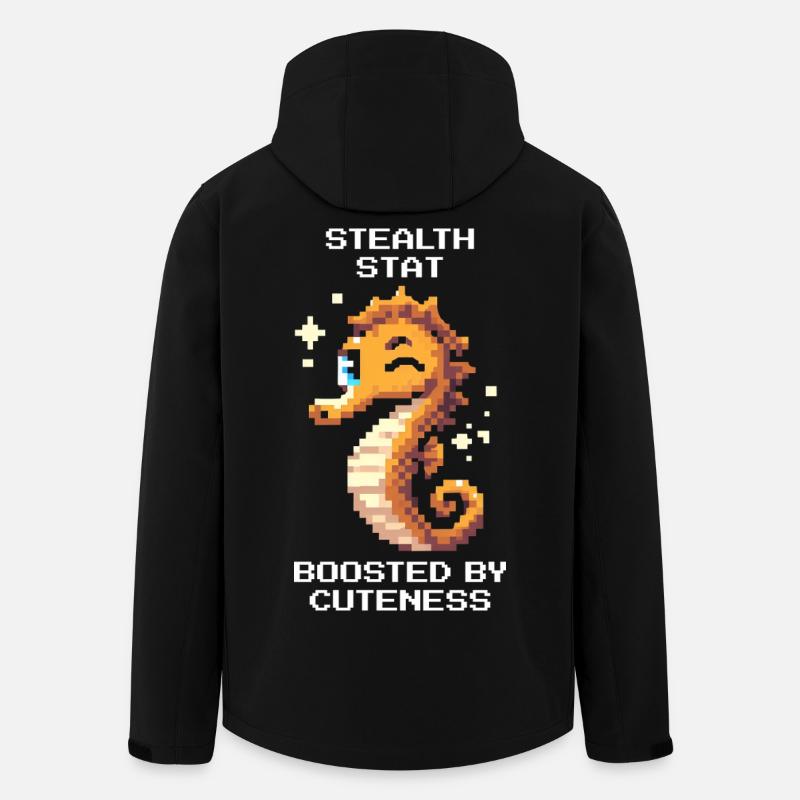 Doux et Invisible | Hippocampe - Veste softshell homme en polyester recyclé Stanley/Stella - noir