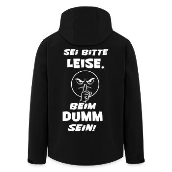 Sei Bitte Leise (Weisse Schrift) - Recycelte Männer Softshell-Jacke von Stanley/Stella - Schwarz - Hinten - AI Model Male 185 light (185cm)