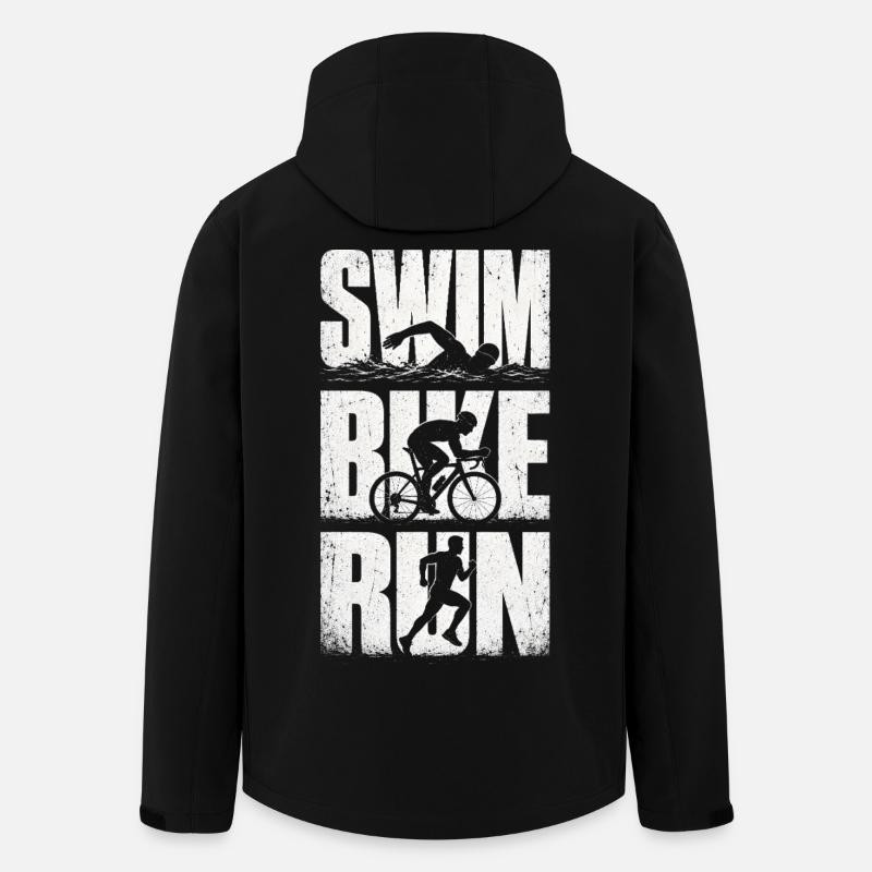 Swim Bike Run Triathlon - Veste softshell homme en polyester recyclé Stanley/Stella - noir