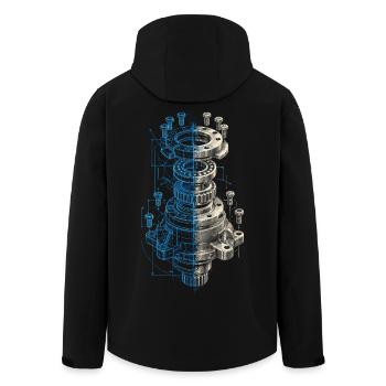Opérateur de machine de découpe, fraiseuse CNC - Veste softshell homme en polyester recyclé Stanley/Stella - noir - Dos - AI Model Male 185 light (185cm)