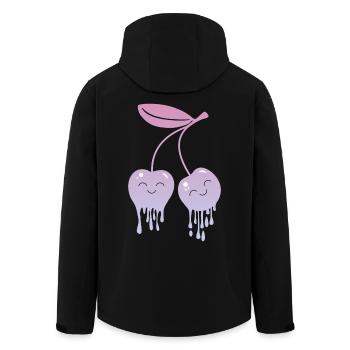 Melting Cherries Kawaii - Men’s Recycled Softshell Jacket by Stanley/Stella - black - Back - AI Model Male 185 light (185cm)