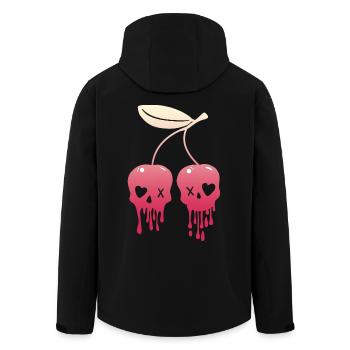 Cerises Kawaii crâne pastel Goth - Veste softshell homme en polyester recyclé Stanley/Stella - noir - Dos - AI Model Male 185 light (185cm)