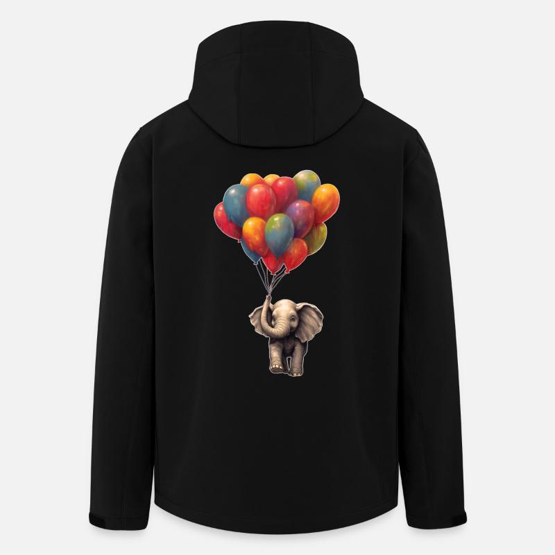 Eléphant avec ballon - Veste softshell homme en polyester recyclé Stanley/Stella - noir