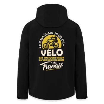 T-shirt pour Cycliste - Mauvais jour de Vélo - Veste softshell homme en polyester recyclé Stanley/Stella - noir - Dos - AI Model Male 185 light (185cm)