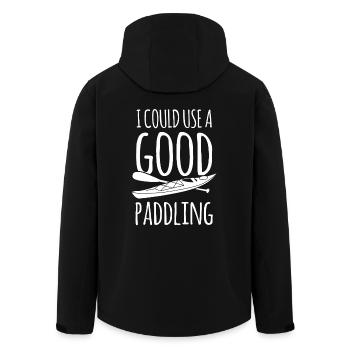 Kayak I Coul Use A Good Paddling - Men’s Recycled Softshell Jacket by Stanley/Stella - black - Back - AI Model Male 185 light (185cm)