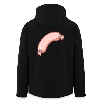 Wurst,esse,würstchen - Recycelte Männer Softshell-Jacke von Stanley/Stella - Schwarz - Hinten - AI Model Male 185 light (185cm)
