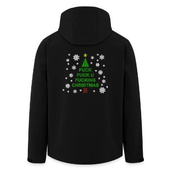 Fuck you christmas / Weihnachtsbaum / Weihnachten - Recycelte Männer Softshell-Jacke von Stanley/Stella - Schwarz - Hinten - AI Model Male 185 light (185cm)