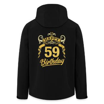 59 Jahre Geburtstag Happy Bday Birthday Geschenk - Recycelte Männer Softshell-Jacke von Stanley/Stella - Schwarz - Hinten - AI Model Male 185 light (185cm)