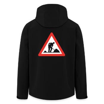 Attention chantier de construction! - Veste softshell homme en polyester recyclé Stanley/Stella - noir - Dos - AI Model Male 185 light (185cm)