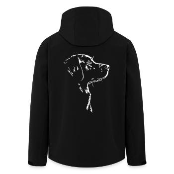 Labrador Retriever Dog Dogs Labbi Wilsigns - Men’s Recycled Softshell Jacket by Stanley/Stella - black - Back - AI Model Male 185 light (185cm)