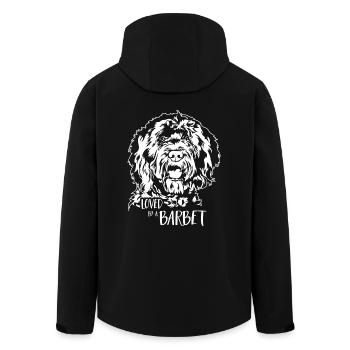 Loved by a BARBET Dog Saying Dogs Wilsigns - Men’s Recycled Softshell Jacket by Stanley/Stella - black - Back - AI Model Male 185 light (185cm)