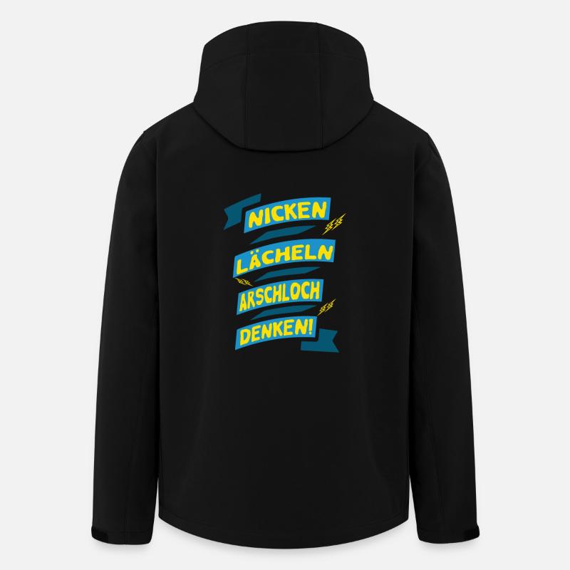 Nicken Lächeln A....loch Denken!!! - Recycelte Männer Softshell-Jacke von Stanley/Stella - Schwarz