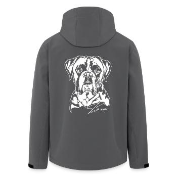 German BOXER Dog Portrait Wilsigns - Men’s Recycled Softshell Jacket by Stanley/Stella - black - Back - AI Model Male 185 light (185cm)