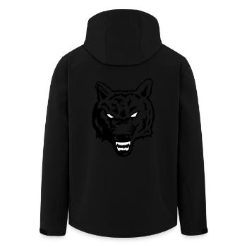 wolf - Recycelte Männer Softshell-Jacke von Stanley/Stella - Schwarz - Hinten - AI Model Male 185 light (185cm)