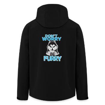 Dont worry be Furry Husky Hund Wolf Rudel - Recycelte Männer Softshell-Jacke von Stanley/Stella - Schwarz - Hinten - AI Model Male 185 light (185cm)
