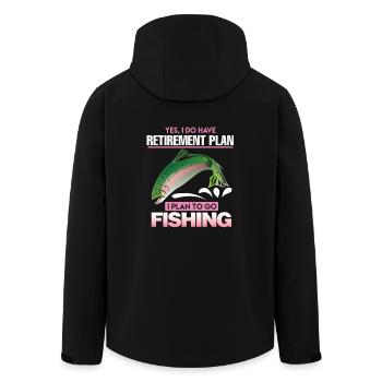 Retirement plan pension grandpa fishing fishing gift - Men’s Recycled Softshell Jacket by Stanley/Stella - black - Back - AI Model Male 185 light (185cm)