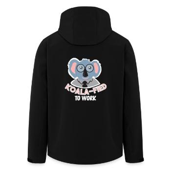 Koalafied au travail Australie Marsupial Fun de Koala - Veste softshell homme en polyester recyclé Stanley/Stella - noir - Dos - AI Model Male 185 light (185cm)