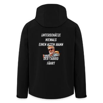 Unterschätze niemals einen alten Mann der Cabrio - Recycelte Männer Softshell-Jacke von Stanley/Stella - Schwarz - Hinten - AI Model Male 185 light (185cm)
