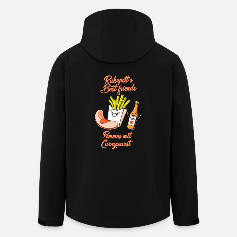 Ruhrpott Spaß Pommes mit Currywurst lustiges Motiv - Recycelte Männer Softshell-Jacke von Stanley/Stella - Schwarz