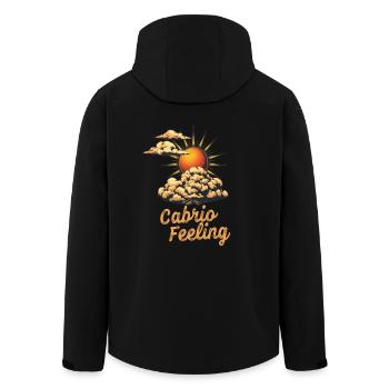 Cabrio Feeling Spruch Retro Sonne Wind und Wolken - Recycelte Männer Softshell-Jacke von Stanley/Stella - Schwarz - Hinten - AI Model Male 185 light (185cm)