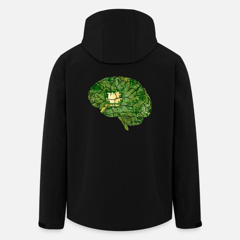 Brain Computer Chip Chip Computer - Men’s Recycled Softshell Jacket by Stanley/Stella - black