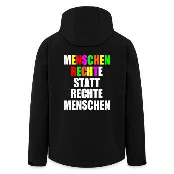 menschenrechte statt rechte menschen - Recycelte Männer Softshell-Jacke von Stanley/Stella - Schwarz - Hinten - AI Model Male 185 light (185cm)