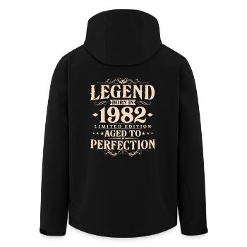 Légende 1982 Vintage Born Vintage Anniversaire - Veste softshell homme en polyester recyclé Stanley/Stella - noir - Dos - AI Model Male 185 light (185cm)
