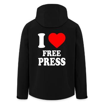 i love free press - Veste softshell homme en polyester recyclé Stanley/Stella - noir - Dos - AI Model Male 185 light (185cm)