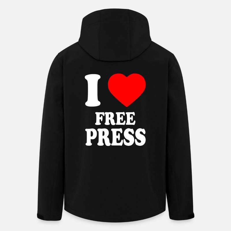 i love free press - Men’s Recycled Softshell Jacket by Stanley/Stella - black
