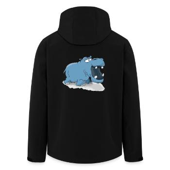 Hippo - Men’s Recycled Softshell Jacket by Stanley/Stella - black - Back - AI Model Male 185 light (185cm)