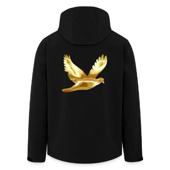 Pigeon colombe de la paix or cadeau idée cadeau - Veste softshell homme en polyester recyclé Stanley/Stella - noir - Dos - AI Model Male 185 light (185cm)