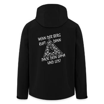 Lama Shirt- Wander Shirt- Wenn der Berg ruft - Recycelte Männer Softshell-Jacke von Stanley/Stella - Schwarz - Hinten - AI Model Male 185 light (185cm)