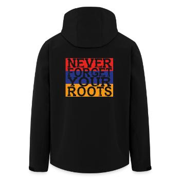 never forget roots home Armenien - Recycelte Männer Softshell-Jacke von Stanley/Stella - Schwarz - Hinten - AI Model Male 185 light (185cm)