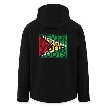 never forget roots home Guyana - Recycelte Männer Softshell-Jacke von Stanley/Stella - Schwarz - Hinten - AI Model Male 185 light (185cm)