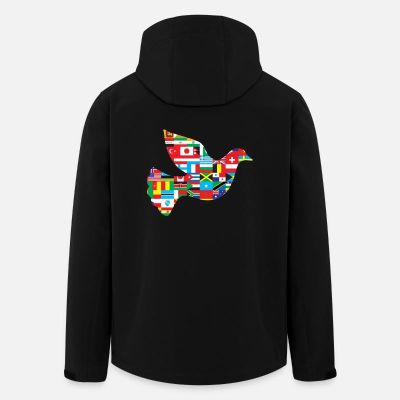 weltfrieden - Recycelte Männer Softshell-Jacke von Stanley/Stella - Schwarz