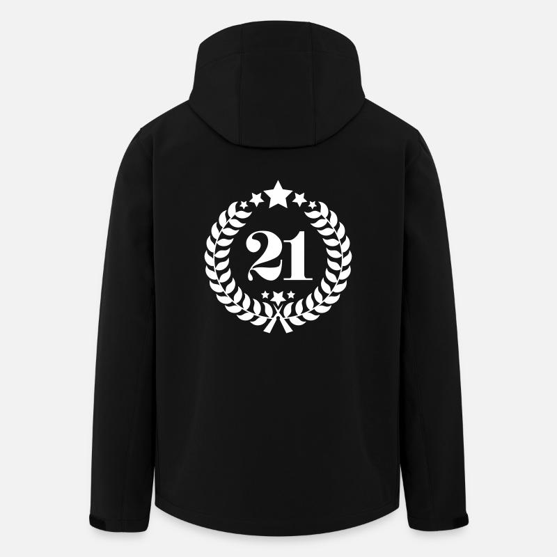 21ter numéro de bague d'anniversaire 21 ans - Veste softshell homme en polyester recyclé Stanley/Stella - noir
