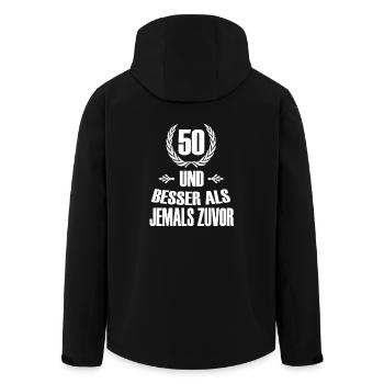 50 Geburtstag - Recycelte Männer Softshell-Jacke von Stanley/Stella - Schwarz - Hinten - AI Model Male 185 light (185cm)